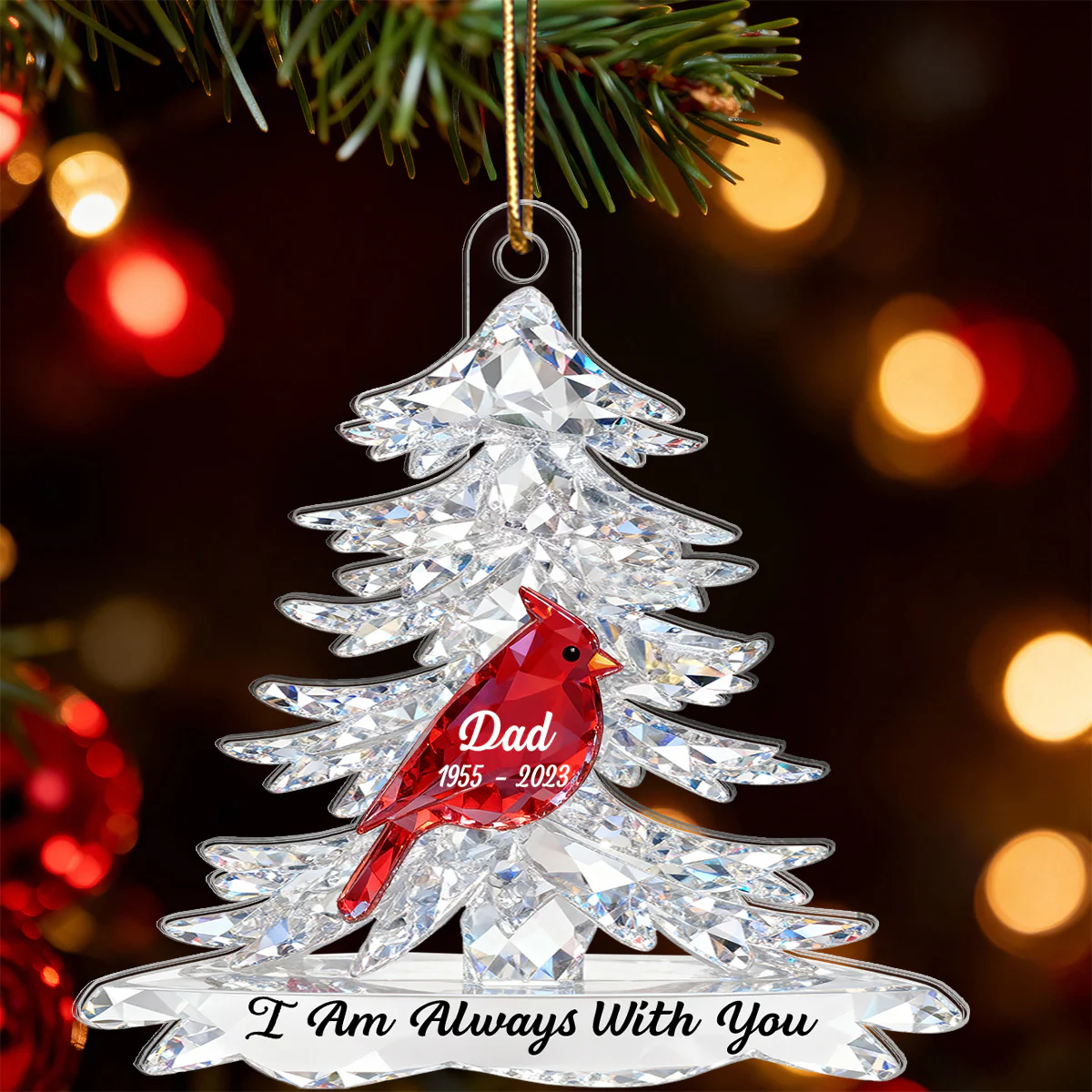 3D Effect Cardinals Memorial - Personalized Acrylic Car Hanger - Remembrance Gift, Sympathy Gift For Whole Family, Extended Family - Image 10