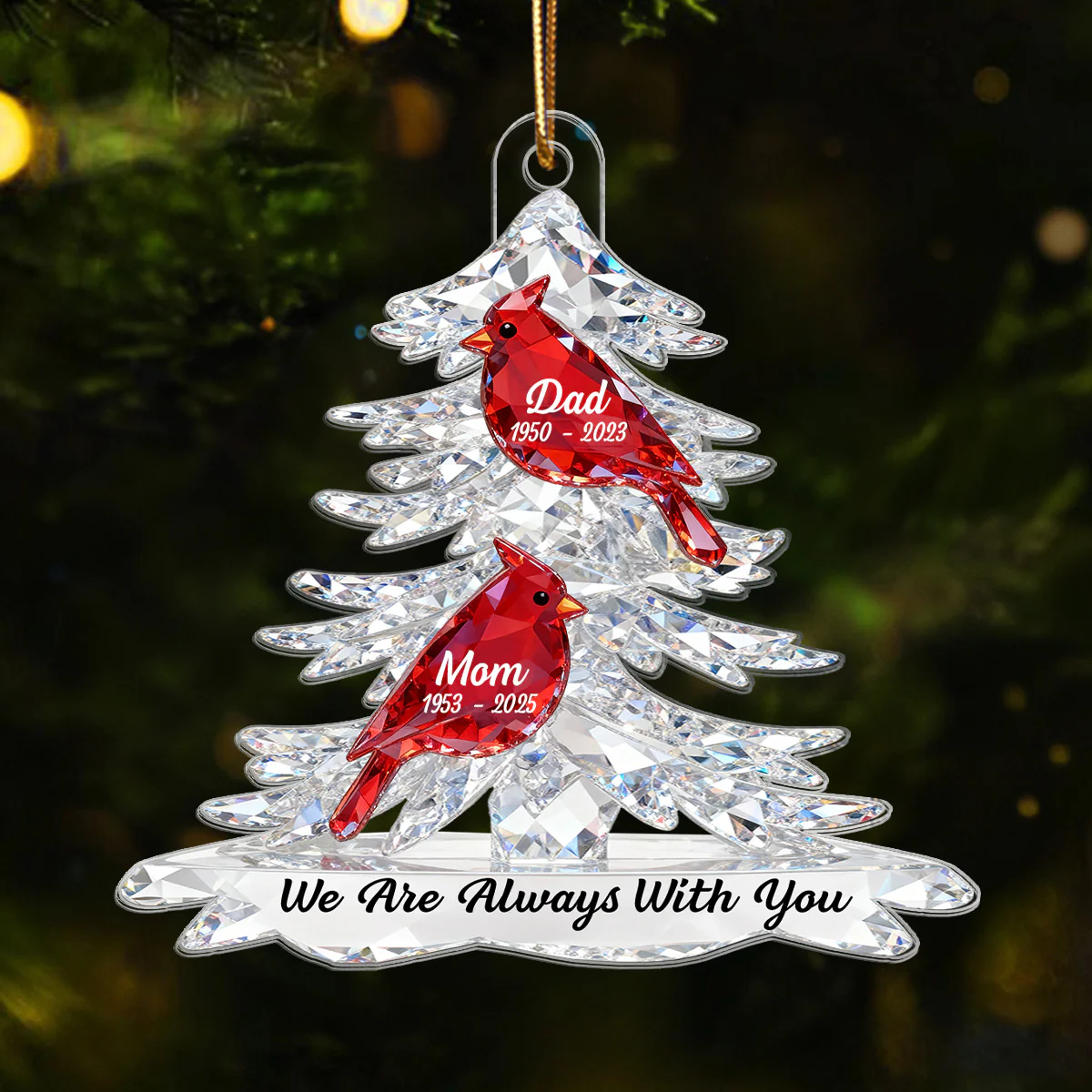 3D Effect Cardinals Memorial - Personalized Acrylic Car Hanger - Remembrance Gift, Sympathy Gift For Whole Family, Extended Family - Image 13