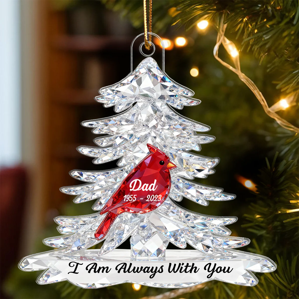 3D Effect Cardinals Memorial - Personalized Acrylic Car Hanger - Remembrance Gift, Sympathy Gift For Whole Family, Extended Family - Image 8