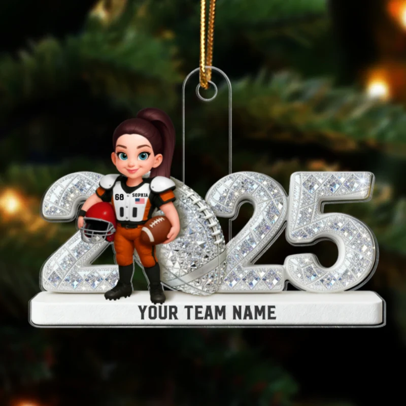 3D Shining Effect Christmas American Football Player - Personalized Acrylic Ornament - Christmas Gift For Football Players - Image 8
