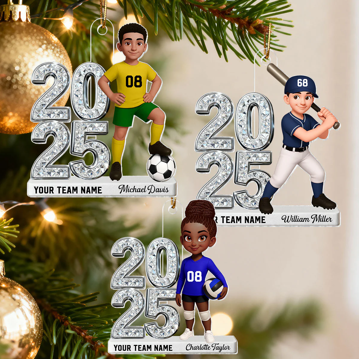3D Shiny Effect Sport Player With Year - Personalized Acrylic Ornament - Gift For Daughter, Granddaughter, Son, Grandson - Image 10