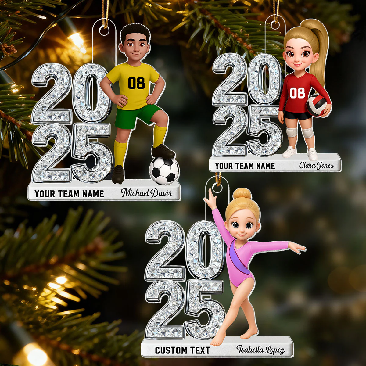 3D Shiny Effect Sport Player With Year - Personalized Acrylic Ornament - Gift For Daughter, Granddaughter, Son, Grandson - Image 12