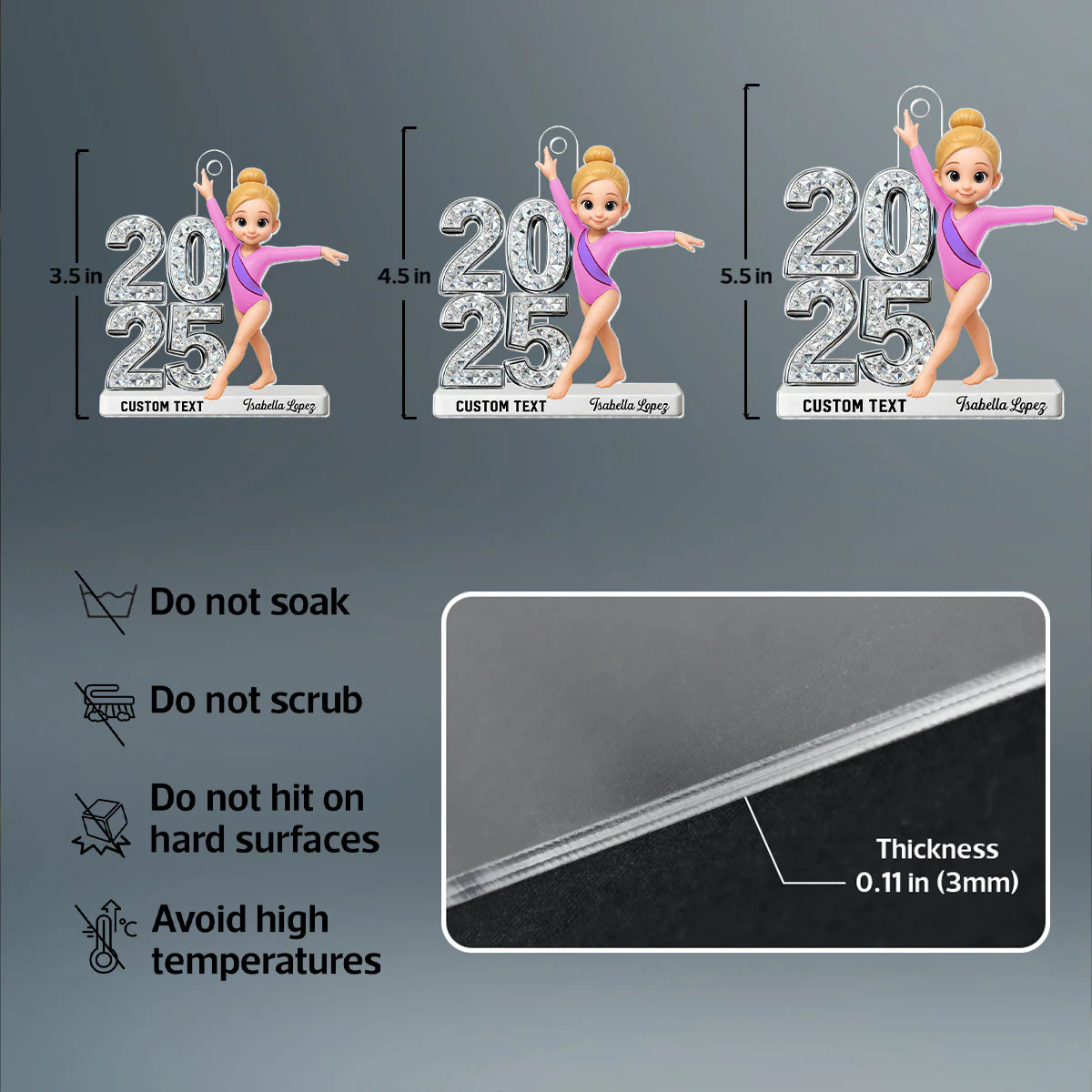 3D Shiny Effect Sport Player With Year - Personalized Acrylic Ornament - Gift For Daughter, Granddaughter, Son, Grandson - Image 13