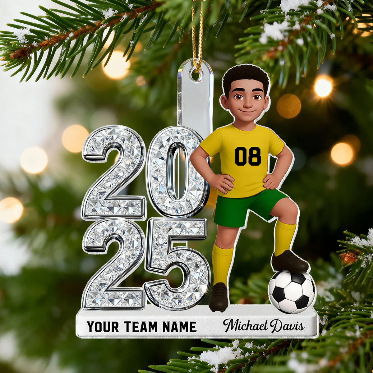3D Shiny Effect Sport Player With Year - Personalized Acrylic Ornament - Gift For Daughter, Granddaughter, Son, Grandson - Image 5