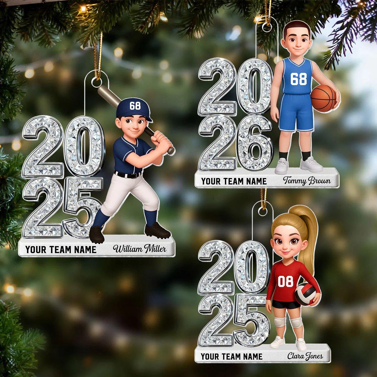 3D Shiny Effect Sport Player With Year - Personalized Acrylic Ornament - Gift For Daughter, Granddaughter, Son, Grandson - Image 8