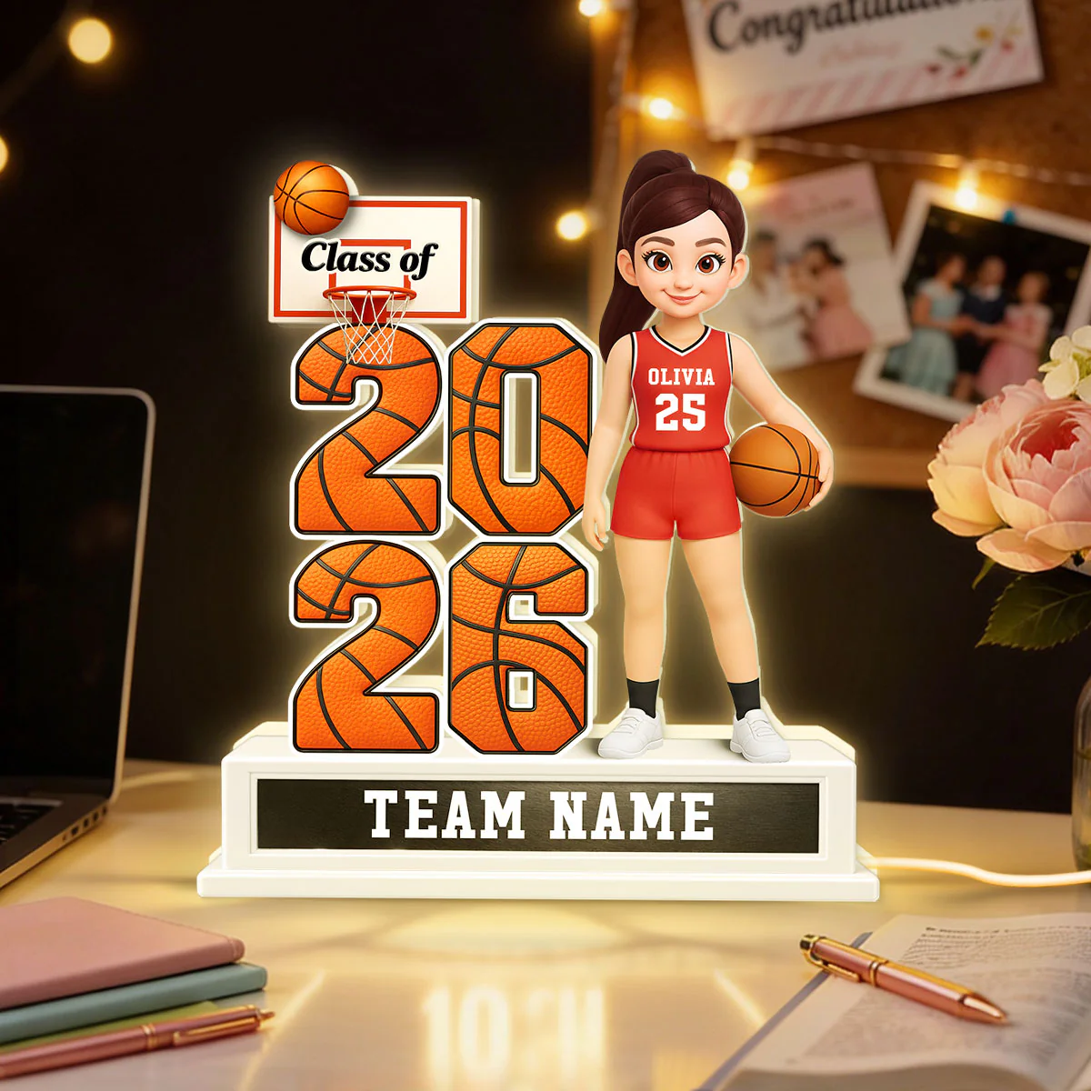 Basketball Senior Class Of 2026 2027 - Personalized Light Box - Graduation Gift For Son, Daughter - Image 14