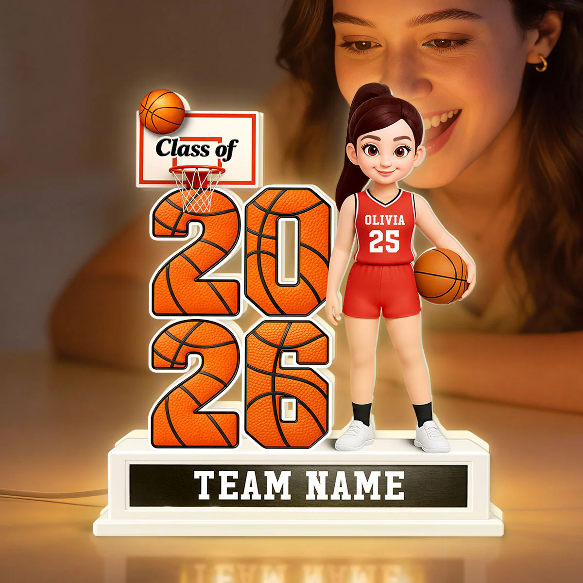 Basketball Senior Class Of 2026 2027 - Personalized Light Box - Graduation Gift For Son, Daughter - Image 3