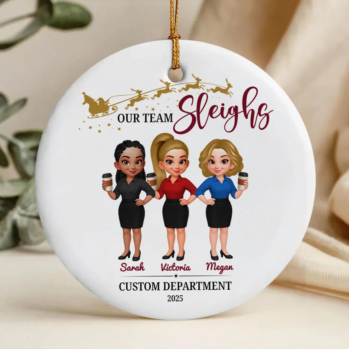 Best Team Ever Coworkers - Personalized Ceramic Ornament - Company Christmas Gift for Employees - Image 4