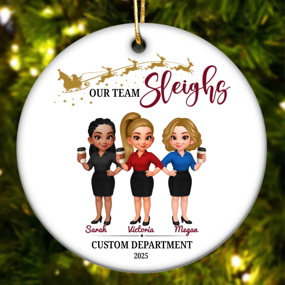 Best Team Ever Coworkers - Personalized Ceramic Ornament - Company Christmas Gift for Employees - Image 9