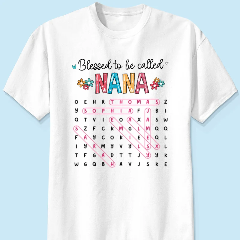 Blessed To Be Called Grandma Word Search Puzzle - Personalized Shirt - Mother's Day Gift For Grandma Mom - Image 11