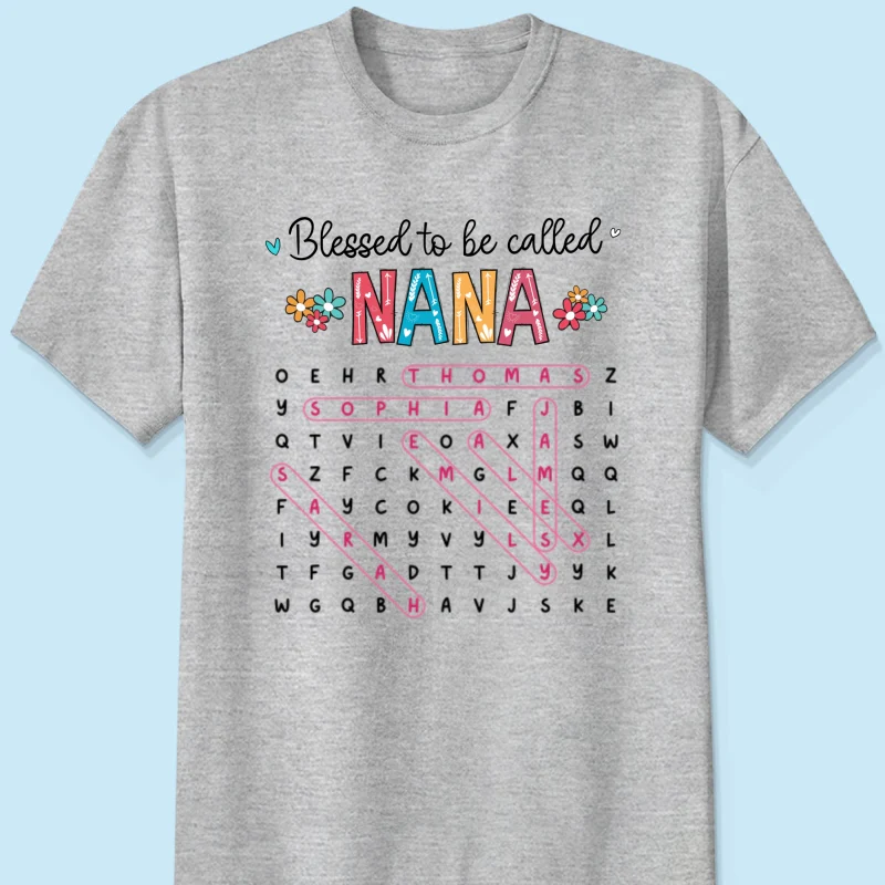 Blessed To Be Called Grandma Word Search Puzzle - Personalized Shirt - Mother's Day Gift For Grandma Mom - Image 12