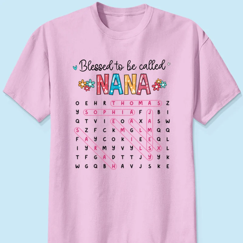 Blessed To Be Called Grandma Word Search Puzzle - Personalized Shirt - Mother's Day Gift For Grandma Mom - Image 13