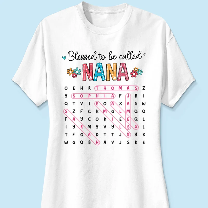 Blessed To Be Called Grandma Word Search Puzzle - Personalized Shirt - Mother's Day Gift For Grandma Mom - Image 15