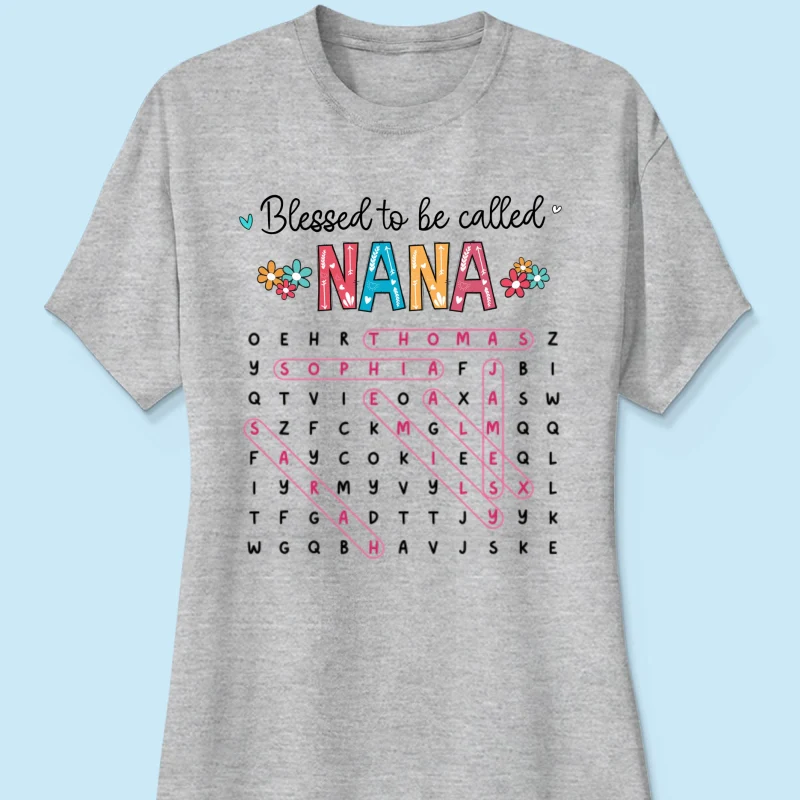 Blessed To Be Called Grandma Word Search Puzzle - Personalized Shirt - Mother's Day Gift For Grandma Mom - Image 16