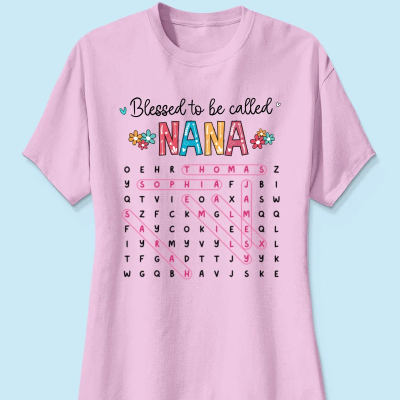 Blessed To Be Called Grandma Word Search Puzzle - Personalized Shirt - Mother's Day Gift For Grandma Mom - Image 17