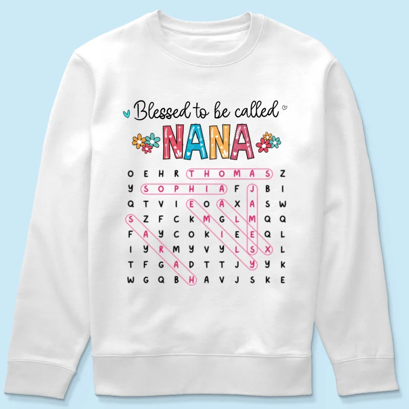 Blessed To Be Called Grandma Word Search Puzzle - Personalized Shirt - Mother's Day Gift For Grandma Mom - Image 19