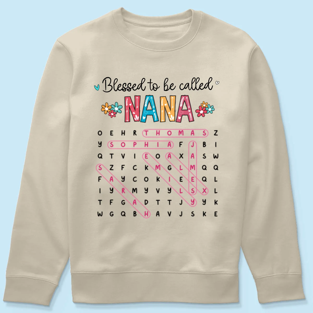 Blessed To Be Called Grandma Word Search Puzzle - Personalized Shirt - Mother's Day Gift For Grandma Mom - Image 22