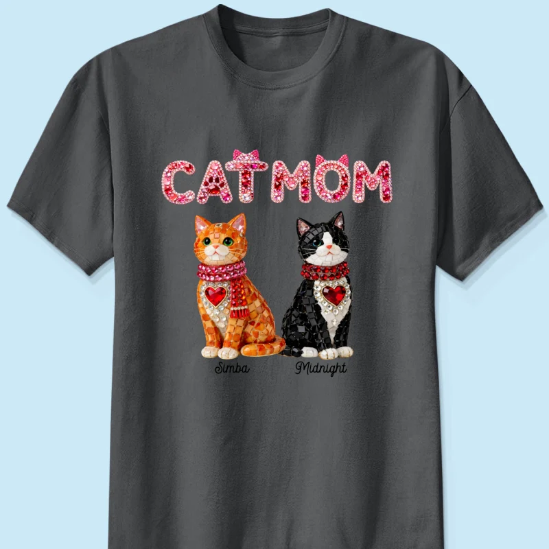 Cat Mom Shiny Pattern - Personalized Shirt - Unique Valentine's Day Gift for Cat Moms - Image 11