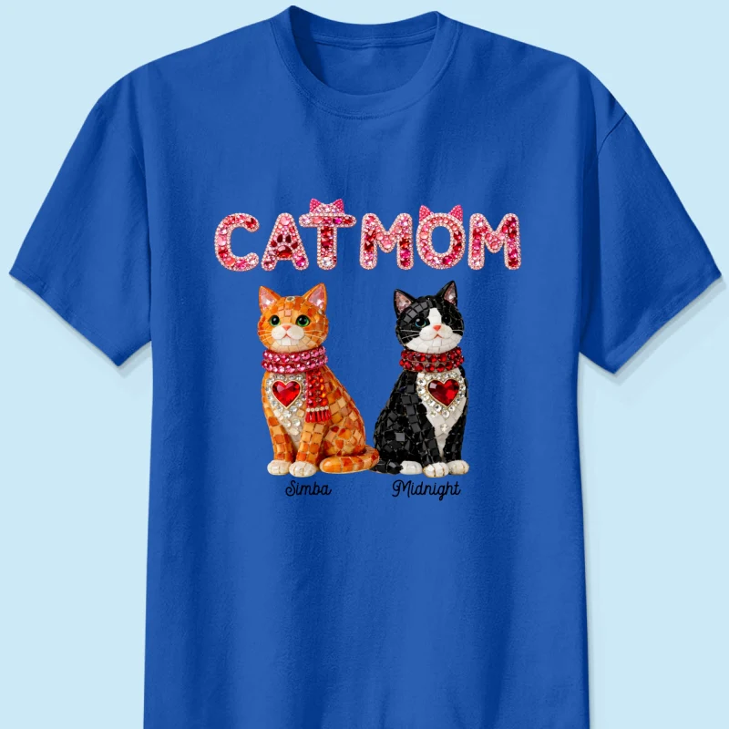 Cat Mom Shiny Pattern - Personalized Shirt - Unique Valentine's Day Gift for Cat Moms - Image 14