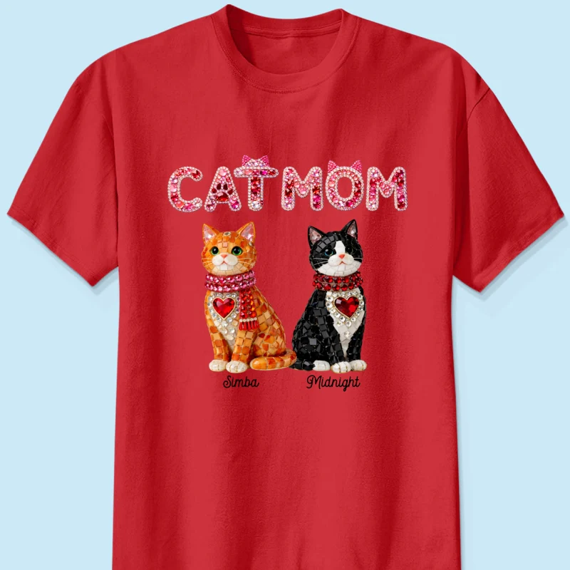 Cat Mom Shiny Pattern - Personalized Shirt - Unique Valentine's Day Gift for Cat Moms - Image 15