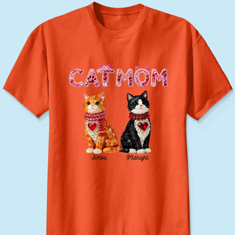 Cat Mom Shiny Pattern - Personalized Shirt - Unique Valentine's Day Gift for Cat Moms - Image 16