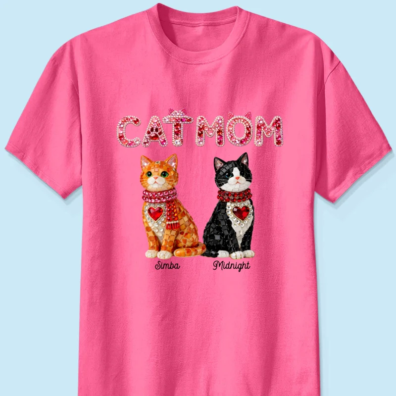 Cat Mom Shiny Pattern - Personalized Shirt - Unique Valentine's Day Gift for Cat Moms - Image 17