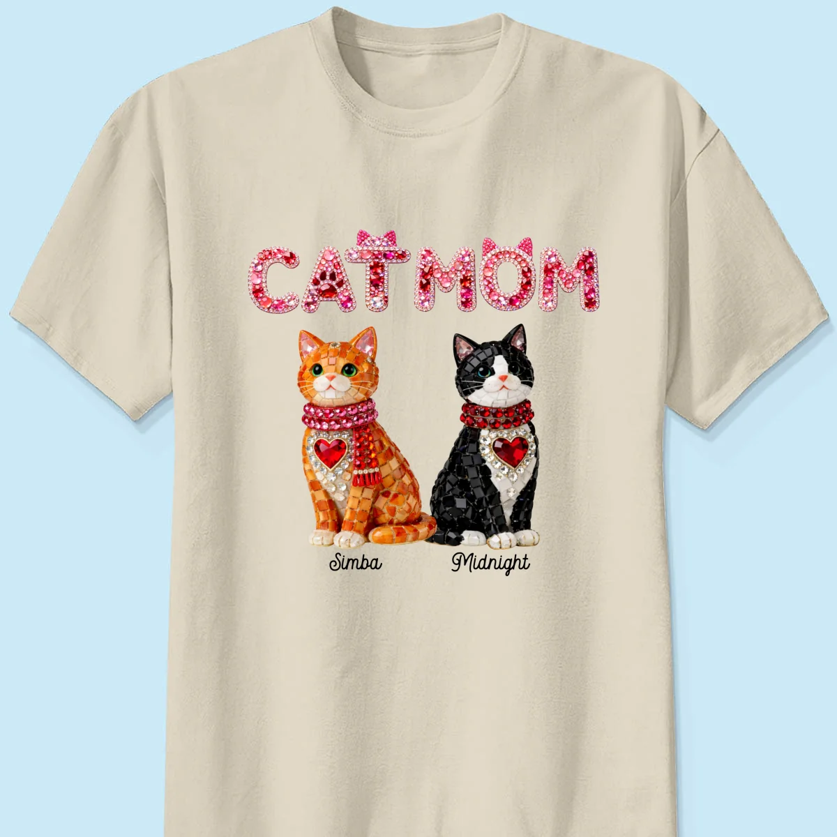 Cat Mom Shiny Pattern - Personalized Shirt - Unique Valentine's Day Gift for Cat Moms - Image 18