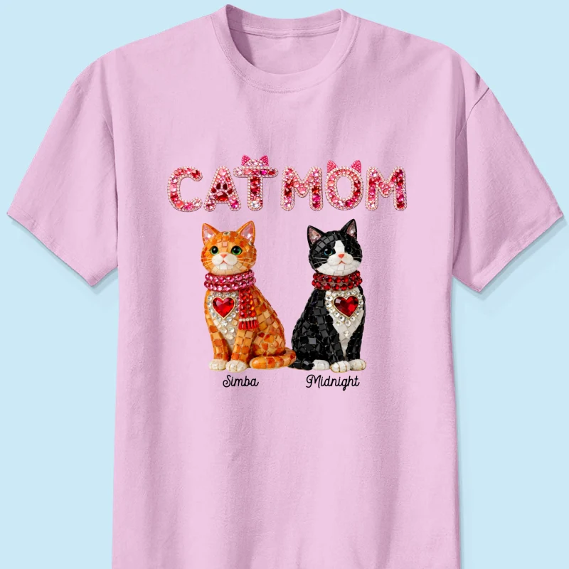 Cat Mom Shiny Pattern - Personalized Shirt - Unique Valentine's Day Gift for Cat Moms - Image 21