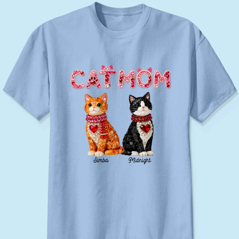 Cat Mom Shiny Pattern - Personalized Shirt - Unique Valentine's Day Gift for Cat Moms - Image 22