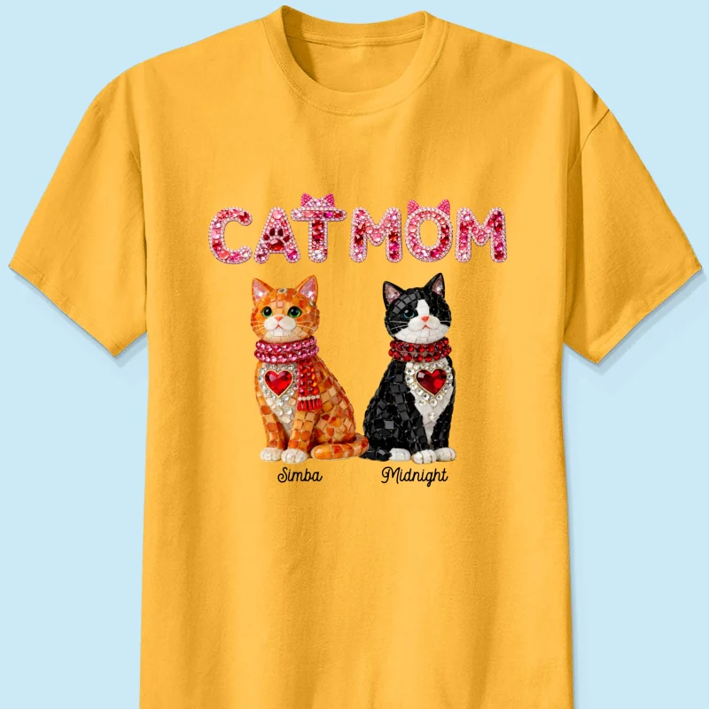 Cat Mom Shiny Pattern - Personalized Shirt - Unique Valentine's Day Gift for Cat Moms - Image 23