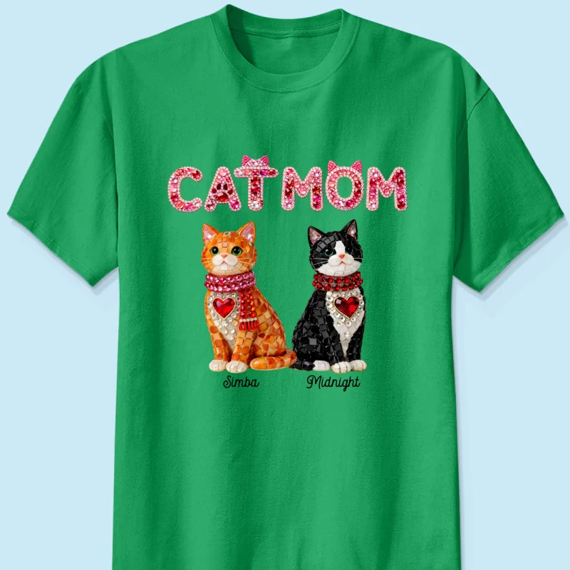 Cat Mom Shiny Pattern - Personalized Shirt - Unique Valentine's Day Gift for Cat Moms - Image 24