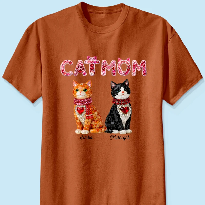 Cat Mom Shiny Pattern - Personalized Shirt - Unique Valentine's Day Gift for Cat Moms - Image 27
