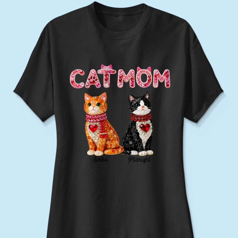 Cat Mom Shiny Pattern - Personalized Shirt - Unique Valentine's Day Gift for Cat Moms - Image 28