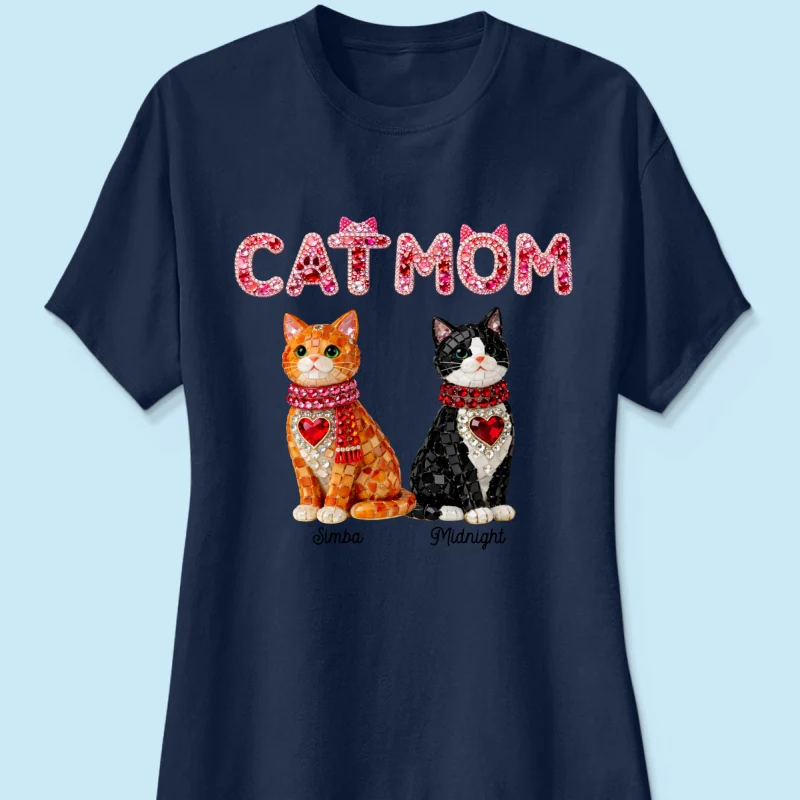 Cat Mom Shiny Pattern - Personalized Shirt - Unique Valentine's Day Gift for Cat Moms - Image 29