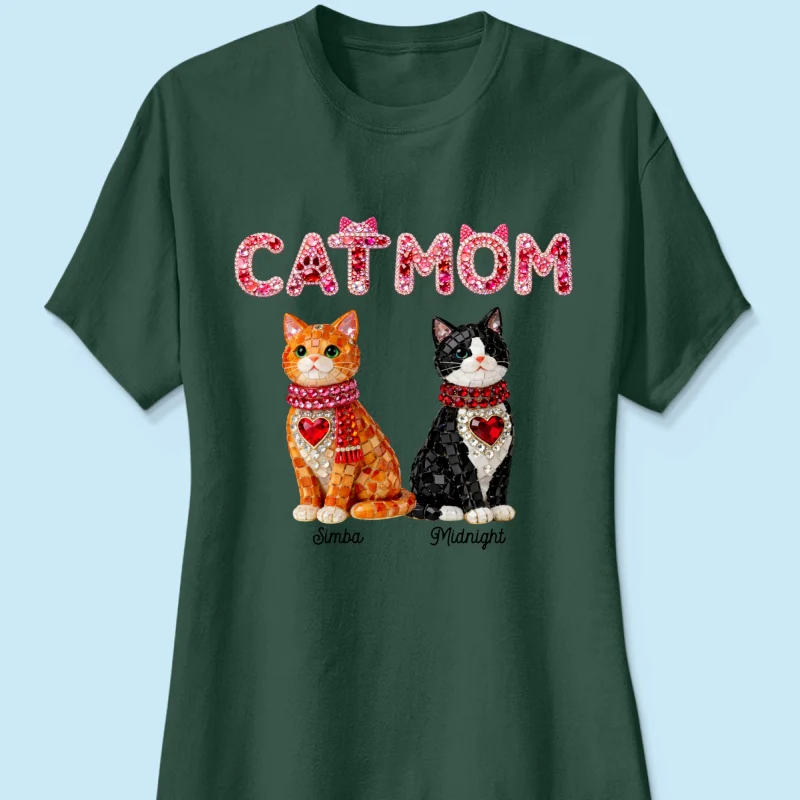 Cat Mom Shiny Pattern - Personalized Shirt - Unique Valentine's Day Gift for Cat Moms - Image 32