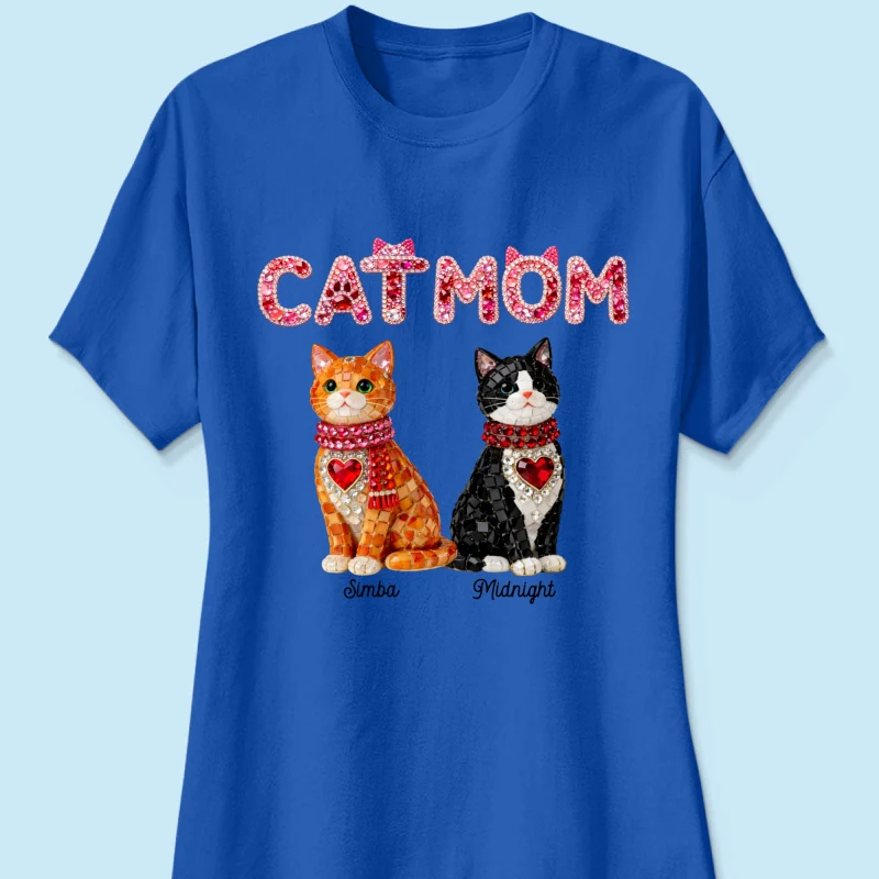 Cat Mom Shiny Pattern - Personalized Shirt - Unique Valentine's Day Gift for Cat Moms - Image 33