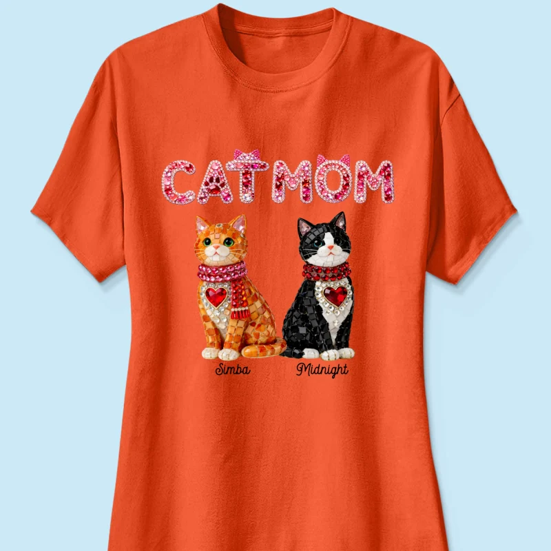 Cat Mom Shiny Pattern - Personalized Shirt - Unique Valentine's Day Gift for Cat Moms - Image 35