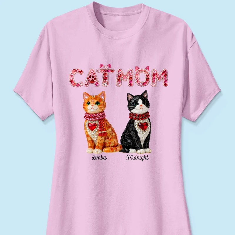 Cat Mom Shiny Pattern - Personalized Shirt - Unique Valentine's Day Gift for Cat Moms - Image 38