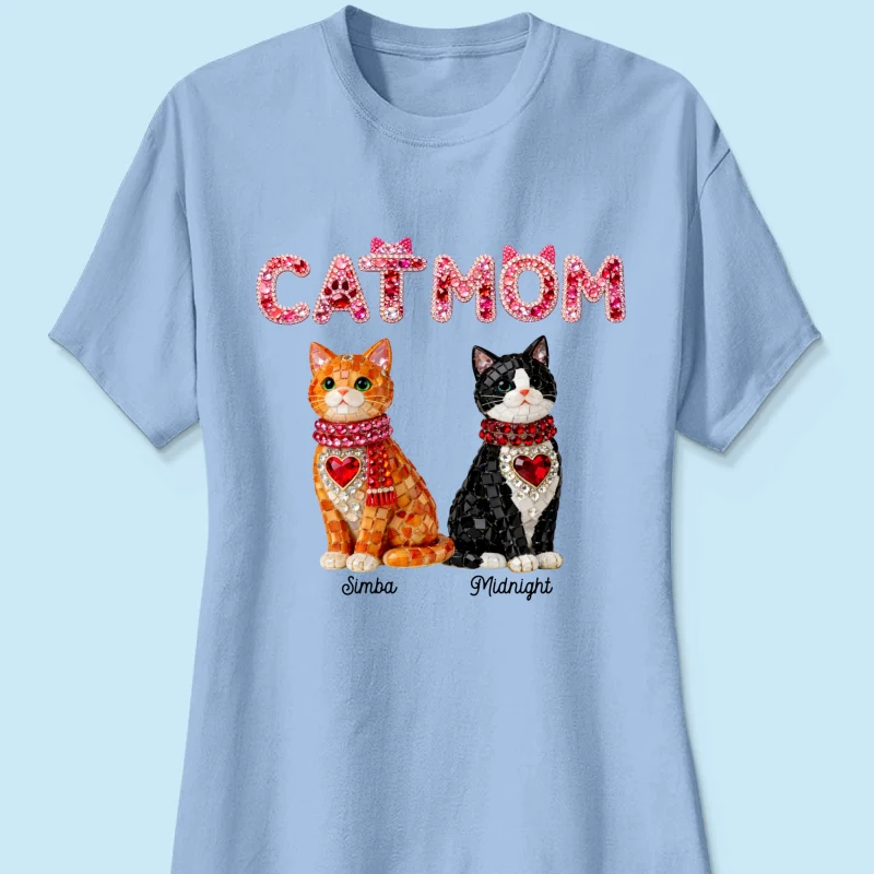 Cat Mom Shiny Pattern - Personalized Shirt - Unique Valentine's Day Gift for Cat Moms - Image 39