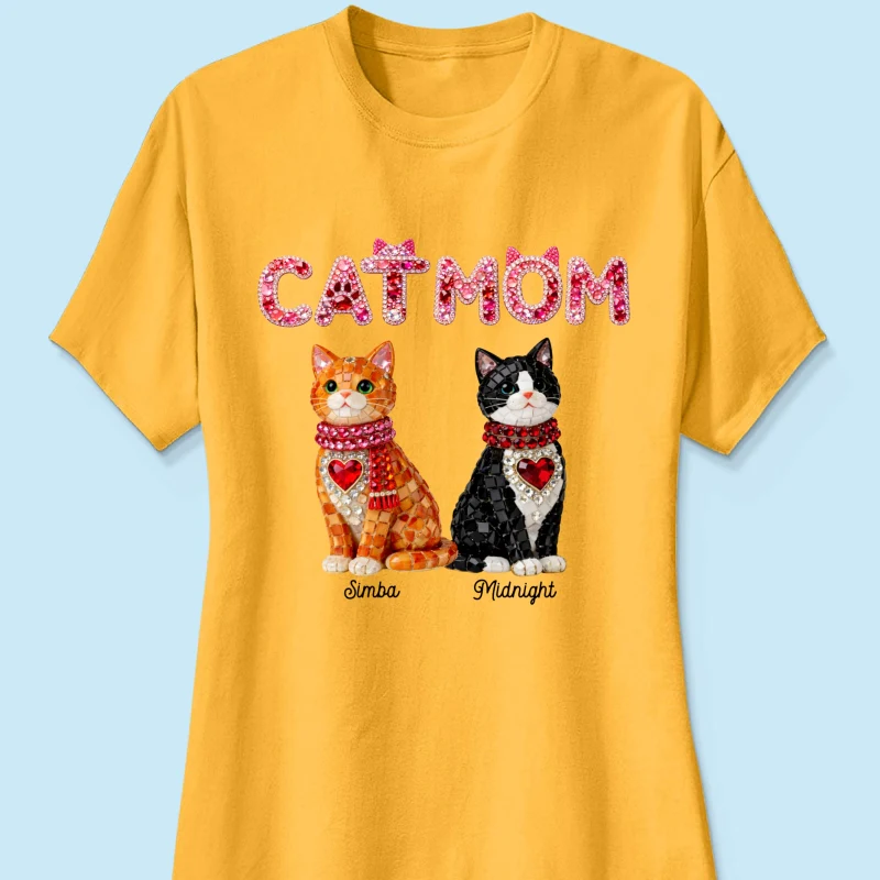 Cat Mom Shiny Pattern - Personalized Shirt - Unique Valentine's Day Gift for Cat Moms - Image 40
