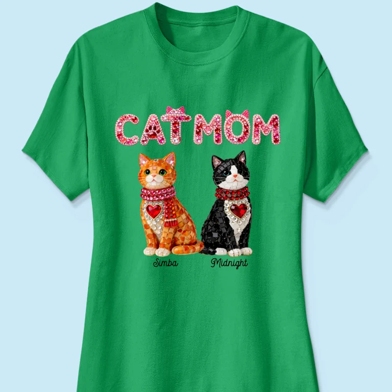 Cat Mom Shiny Pattern - Personalized Shirt - Unique Valentine's Day Gift for Cat Moms - Image 41