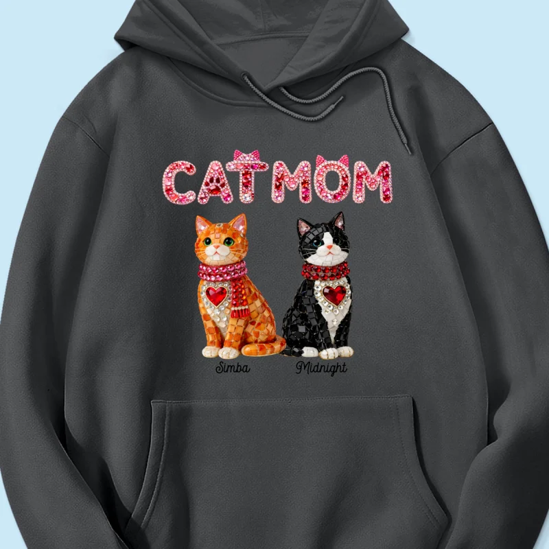 Cat Mom Shiny Pattern - Personalized Shirt - Unique Valentine's Day Gift for Cat Moms - Image 44