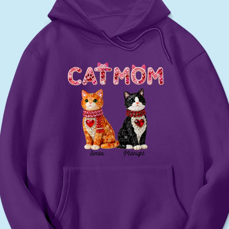 Cat Mom Shiny Pattern - Personalized Shirt - Unique Valentine's Day Gift for Cat Moms - Image 45