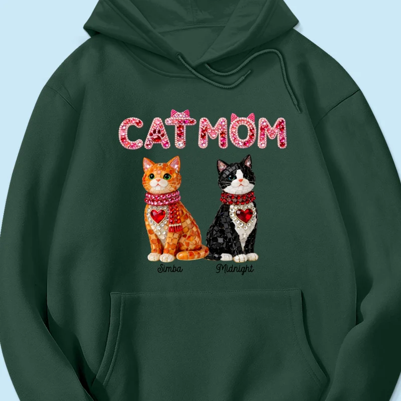 Cat Mom Shiny Pattern - Personalized Shirt - Unique Valentine's Day Gift for Cat Moms - Image 46