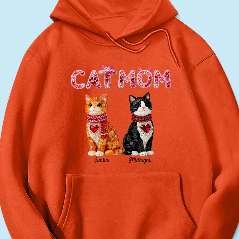Cat Mom Shiny Pattern - Personalized Shirt - Unique Valentine's Day Gift for Cat Moms - Image 49
