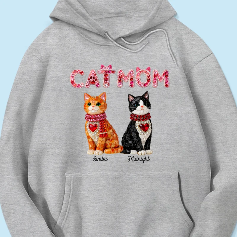 Cat Mom Shiny Pattern - Personalized Shirt - Unique Valentine's Day Gift for Cat Moms - Image 51