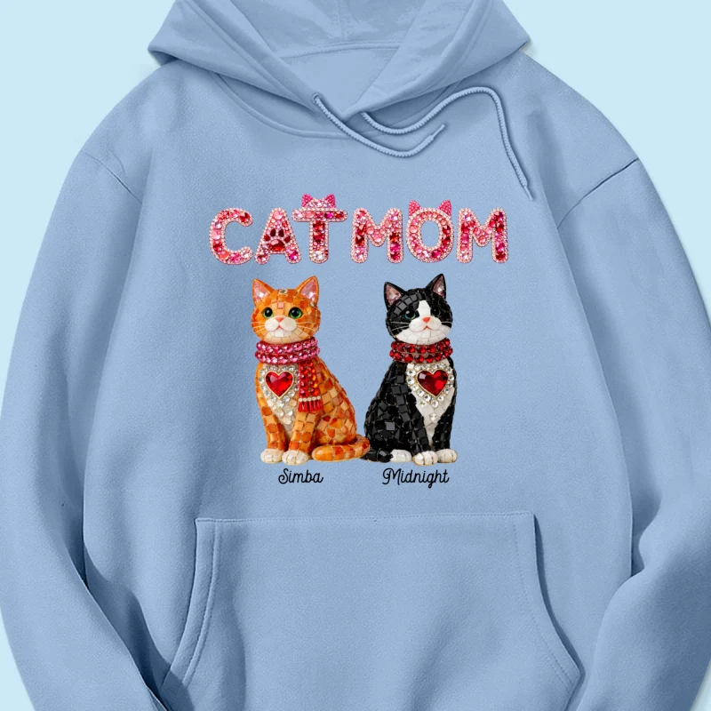 Cat Mom Shiny Pattern - Personalized Shirt - Unique Valentine's Day Gift for Cat Moms - Image 53