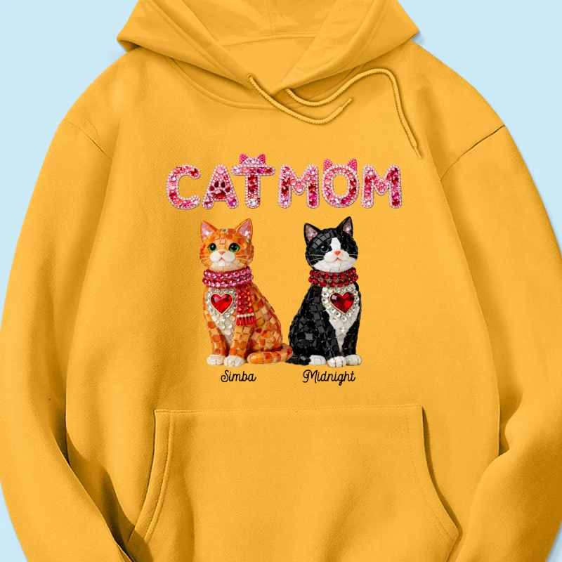 Cat Mom Shiny Pattern - Personalized Shirt - Unique Valentine's Day Gift for Cat Moms - Image 54