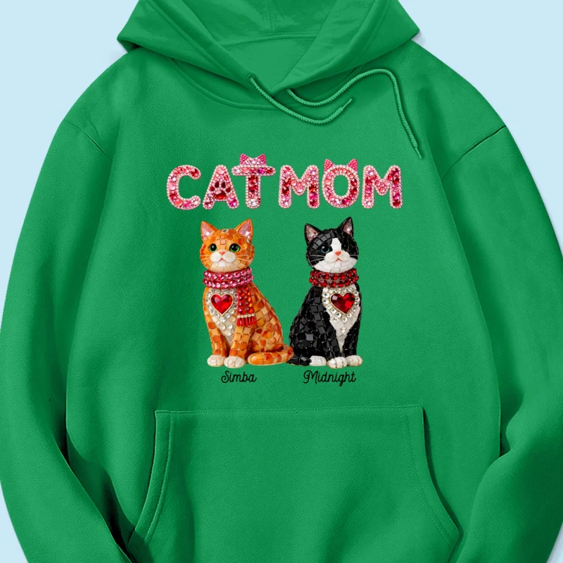 Cat Mom Shiny Pattern - Personalized Shirt - Unique Valentine's Day Gift for Cat Moms - Image 55
