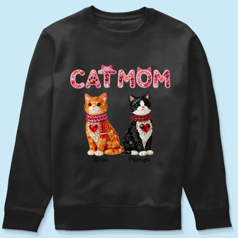 Cat Mom Shiny Pattern - Personalized Shirt - Unique Valentine's Day Gift for Cat Moms - Image 58